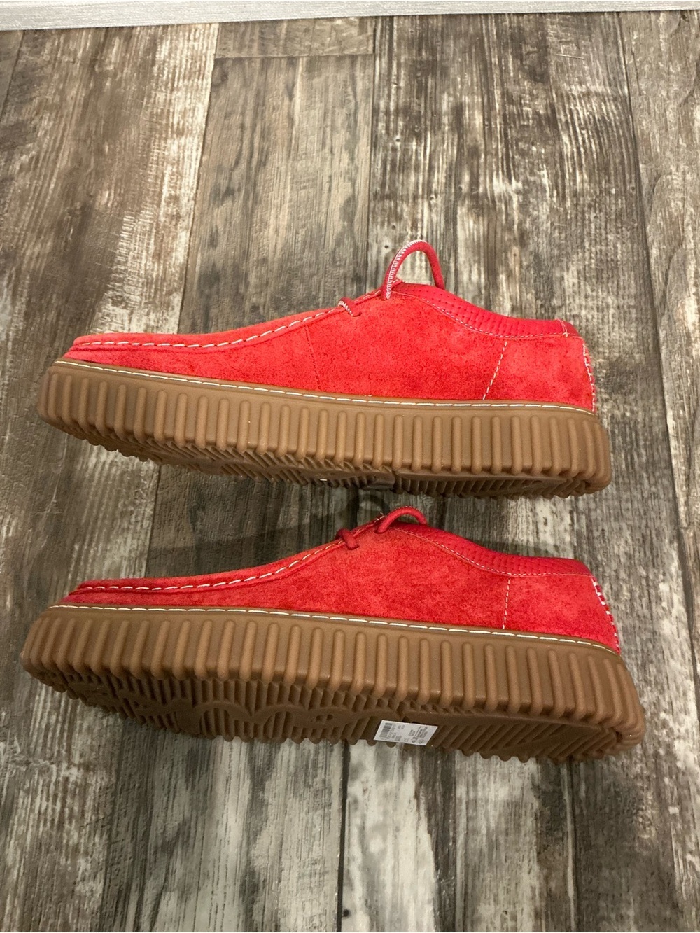 NWOB Clark’s 200 Aniversary Edition Red Suede Men's Casual Creeper Shoes Size 10 - Picture 15 of 16